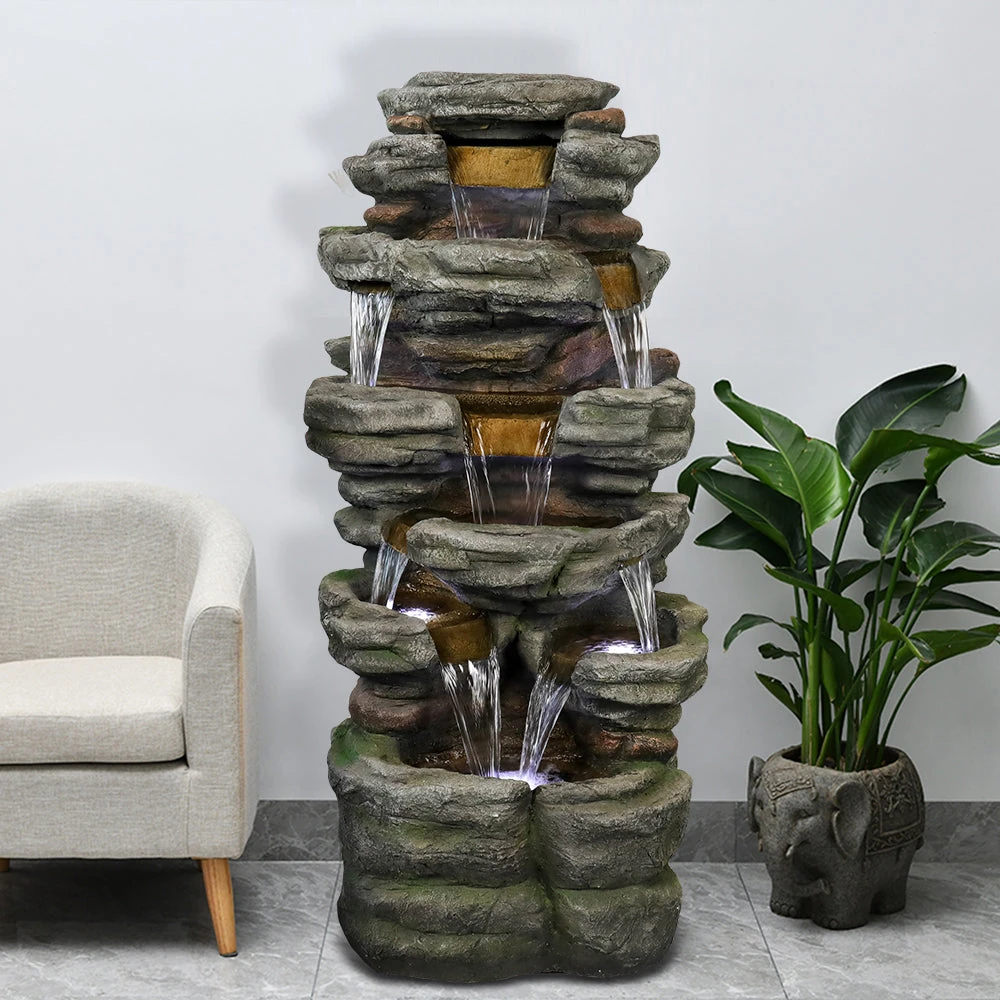 whispering fountain - slate stone outdoor fountain with LED 2025