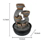 4-Tiered Resin Indoor Tabletop Fountain with LED Lights-15.7"H
