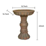 22"H Reinforced Concrete Classical Architectural Style Garden Bird Pond