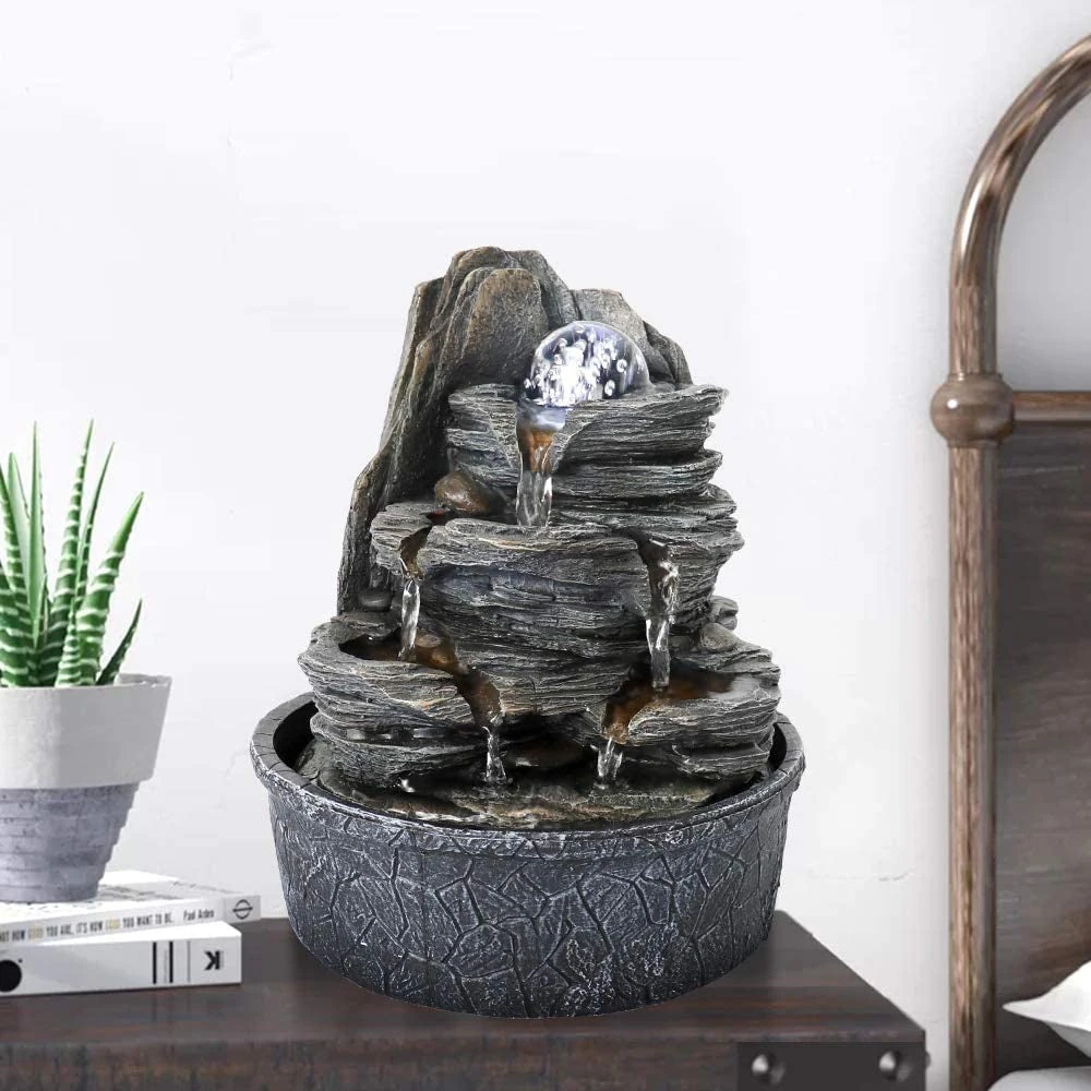 glass hummingbird bird bath resin rock fountain