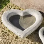 Large Heart Shell Cast Stone Birdbath Custom Brand AND100