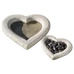 Large Heart Shell Cast Stone Birdbath Custom Brand AND100 - view 5