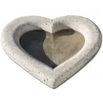 Large Heart Shell Cast Stone Birdbath Custom Brand AND100 - view 7