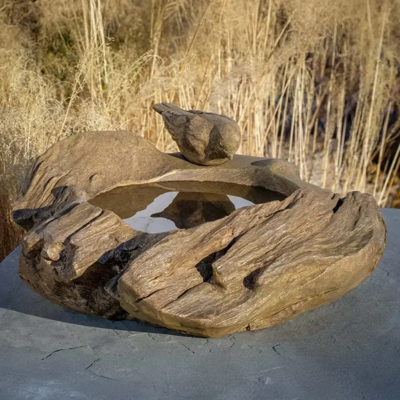 Driftwood Perch Birdbath Custom Brand FROM100