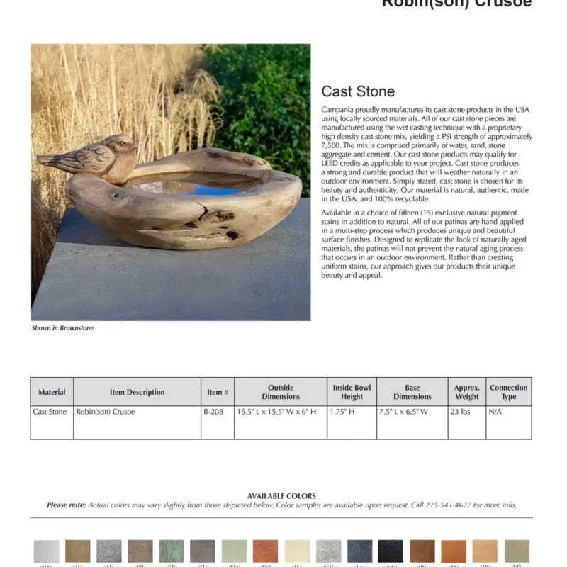Robin(son) Crusoe Birdbath Custom Brand - view 2